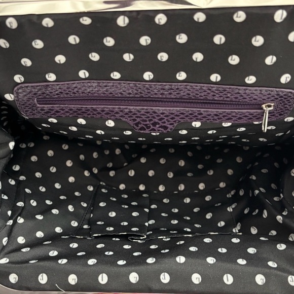 Elle Crossbody & Shoulder Bag Purple Snakeskin Kiss Lock – Y2K Vintage Style - Picture 6 of 12